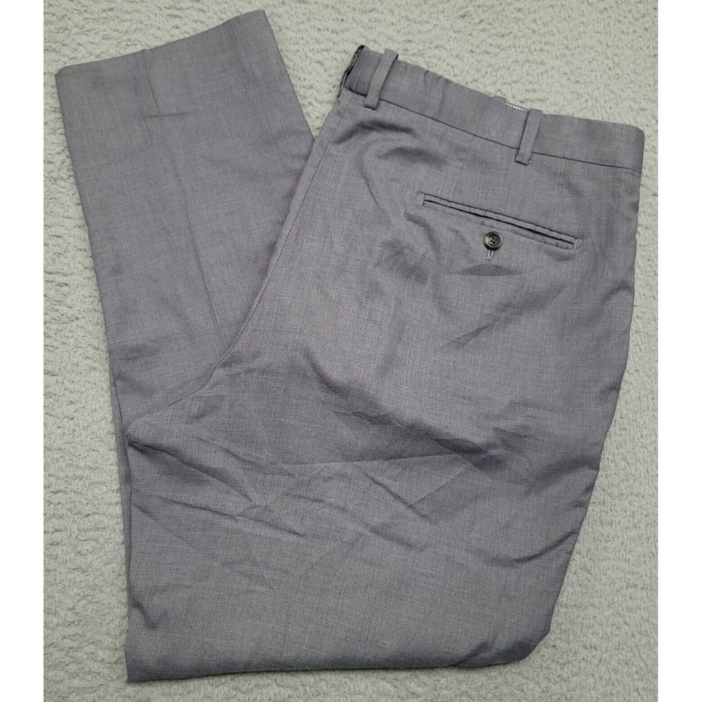 Bespoke Initiative Men's 40x30 Pants Custom Tailored Gray‎ Flat Front Tapered